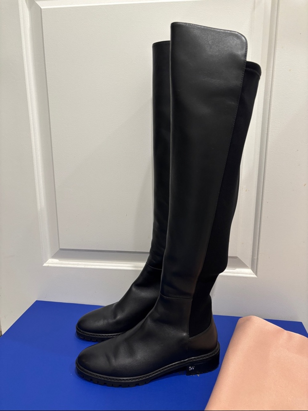 Stuart Weitzman US6.5 Black Over-the-Knee Leather City Boots